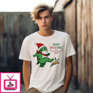 Portland Protest Frog Merry Resistmas T-Shirt