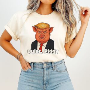 Quiet Piggy Pig Trump No Kings Protest T-Shirt