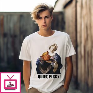 Quiet Piggy Saint Holding Pig Head Anti Trump T-Shirt
