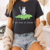Rabbit And Crocodile We Ride At Dawn Embroidered T-Shirt
