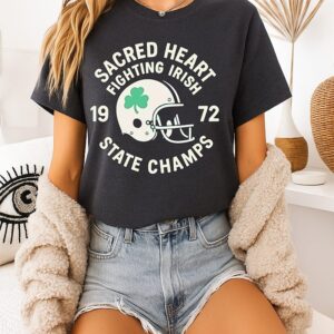 Sacred Heart Fighting Irish State Champs 1972 Helmet Football T-Shirt