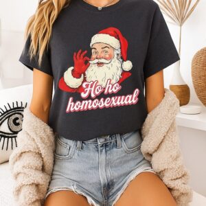 Santa Claus Twirl One’s Beard Ho Ho Homosexual Merry Christmas T-Shirt