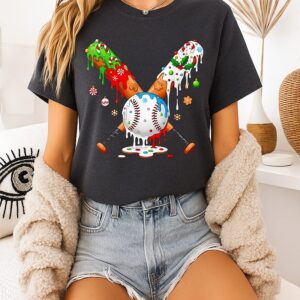 Santa Sports Christmas Baseball Player T-Shirt