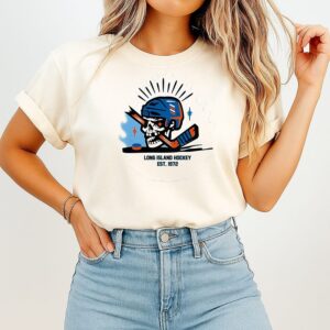 Skull Player New York Islanders Long Island Hockey Est 1972 T-Shirt