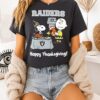 Snoopy And Charlie Brown X Las Vegas Raiders Football Happy Thanksgiving T-Shirt