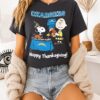 Snoopy And Charlie Brown X Los Angeles Chargers Football Happy Thanksgiving T-Shirt