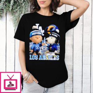 Snoopy Peanuts X La Dodgers And La Rams 2025 T-Shirt