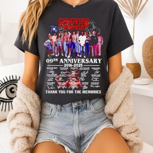 Stranger Things 5 9th Anniversary 2015 2026 Signature Thank You For The Memories T-Shirt