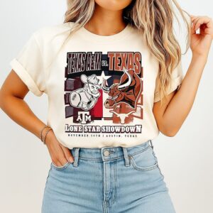 Texas Longhorns Vs Texas A&m 2025 Lone Star Showdown Mascot T-Shirt