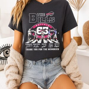 The Buffalo Bills Legends Walking Across Thank You For The Memories Signatures T-Shirt