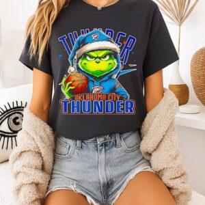 The Grinch Christmas X Oklahoma City Thunder Football T-Shirt