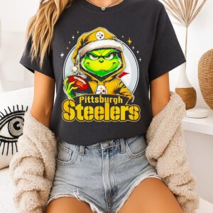 The Grinch Christmas X Pittsburgh Steelers Football T-Shirt