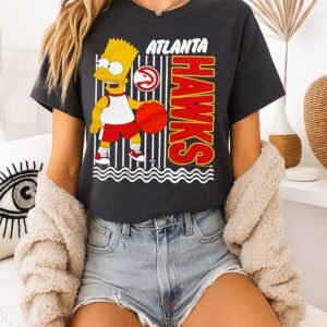 The Simpsons Bart X Atlanta Hawks NBA 2025 Cartoon T-Shirt