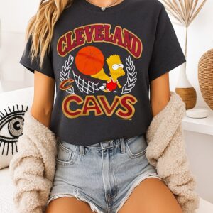 The Simpsons Bart X Cleveland Cavaliers NBA 2025 Cartoon T-Shirt