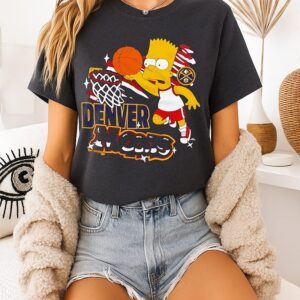 The Simpsons Bart X Denver Nuggets NBA 2025 Cartoon T-Shirt