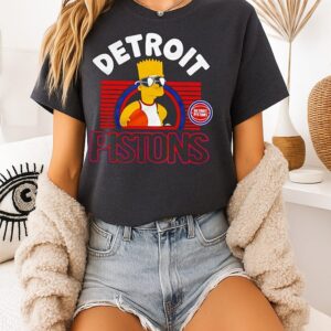 The Simpsons Bart X Detroit Pistons NBA 2025 Cartoon T-Shirt