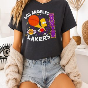 The Simpsons Bart X Los Angeles Lakers NBA 2025 Cartoon T-Shirt