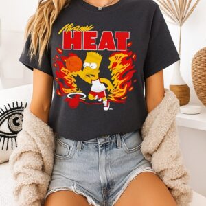 The Simpsons Bart X Miami Heat NBA 2025 Cartoon T-Shirt
