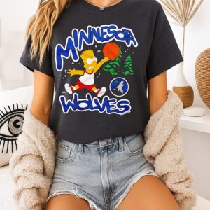 The Simpsons Bart X Minnesota Timberwolves NBA 2025 Cartoon T-Shirt