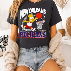 The Simpsons Bart X New Orleans Pelicans NBA 2025 Cartoon T-Shirt