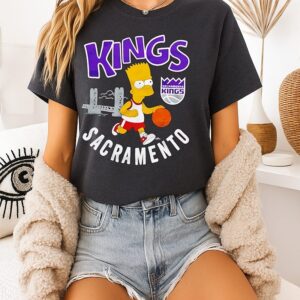 The Simpsons Bart X Sacramento Kings NBA 2025 Cartoon T-Shirt