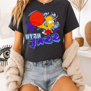 The Simpsons Bart X Utah Jazz NBA 2025 Cartoon T-Shirt