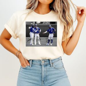 Toronto Blue Jays Vladimir Guerrero Jr. Bo Bichette And Cavan Biggio World Series 2025 Photo T-Shirt