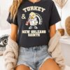 Turkey And New Orleans Saints Football NFL Happy Thanksgiving T-Shirt
