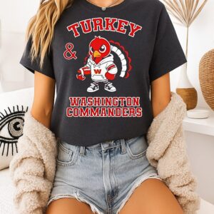 Turkey And Washington Commanders Football NFL Happy Thanksgiving T-Shirt