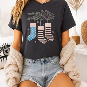 USA Stockings Christmas T-Shirt
