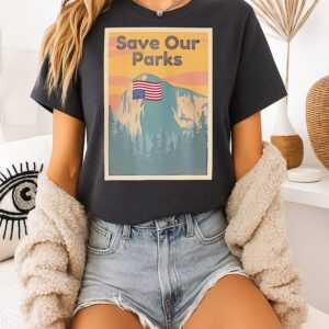 Yosemite Protest Save Our Parks American Flag T-Shirt