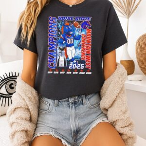 Boise State Football 2025 Mountain West Conference Champions 7 Time T-Shirt
