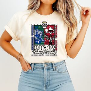 Brigham Young Vs Texas Tech Red Raiders 2025 Big 12 Championship Mascot Matchup T-Shirt