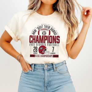 Georgia Bulldogs 2025 Sec Football Champions Score T-Shirt