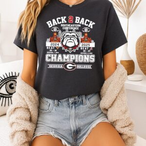 Georgia Bulldogs Back 2 Back Sec Champions 2 Time Beat Texas And Alabama T-Shirt