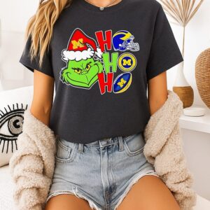 Grinch Ho Ho Ho Michigan Wolverines Football Christmas T-Shirt