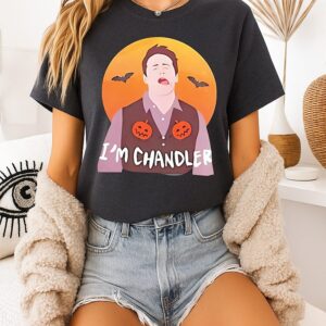 I’m Chandler Bat And Pumpkin Behind Sunset Happy Halloween T-Shirt