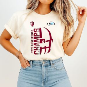 Indiana Hoosiers 2025 Big Ten Conference Champions Helmet T-Shirt