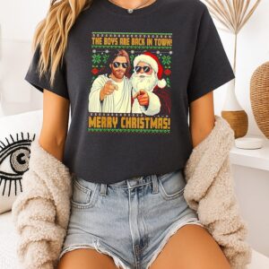 Jesus Santa The Boys Are Back In Town Merry Christmas T-Shirt