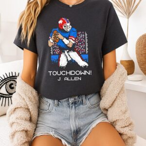 Josh Allen Touchdown Buffalo Bills Football Pixel T-Shirt