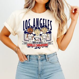Los Angeles Dodgers Back-To-Back World Champs Caricatures T-Shirt