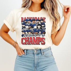 Los Angeles Dodgers Baseball Back 2 Back Champs 2025 Cartoon T-Shirt