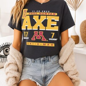 Minnesota Golden Gophers Vs Wisconsin Badgers 2025 Paul Bunyan’s Axe Score 17-7 T-Shirt