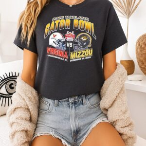 Mizzou Tigers Vs Virginia 2025 Tax Slayer Gator Bowl Helmets T-Shirt