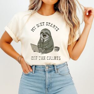 My Diet Starts Off The Charts Sloth T-Shirt