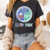 New York Yankees New York Islanders New York Jets And New York Knicks Mashup Logo T-Shirt