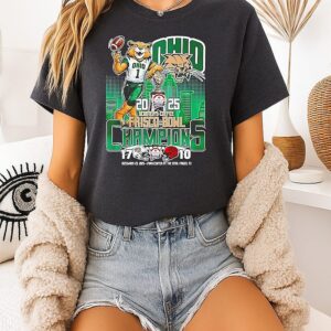 Ohio Bobcats 2025 Scooter’s Coffee Frisco Bowl Champions City Skyline T-Shirt
