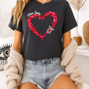 Ohio State Buckeyes Football Heart Shape Logo T-Shirt