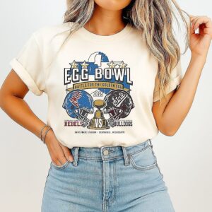 Ole Miss Rebels Vs. Mississippi State Bulldogs 2025 Egg Bowl Battle For The Golden Egg T-Shirt