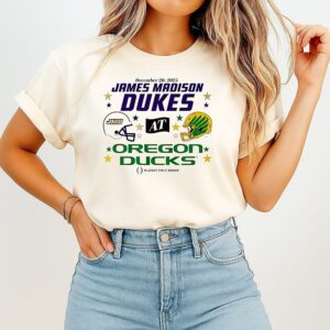 Oregon Ducks Vs Jmu Dukes 2025 Cfp First Round Matchup T-Shirt